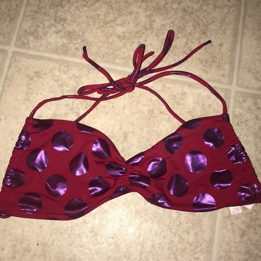 VS Purple and Red polka dot bikini top
